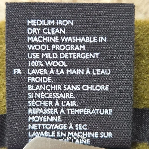 COS Wool Scarf Green Fringe Oblong - Picture 5 of 12